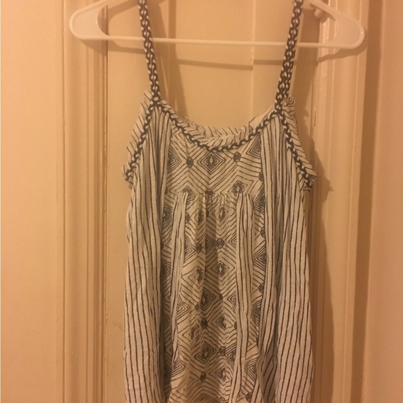 Lucky Brand Boho Pleated Tank W/ Braided Detailing: S - Picture 1 of 6